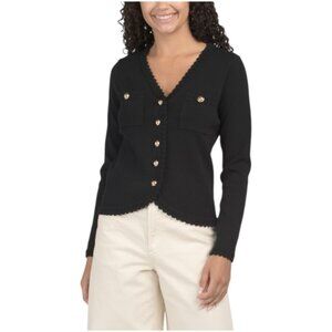 NANETTE LEPORE Long Sleeve Cardigan With Braided Details